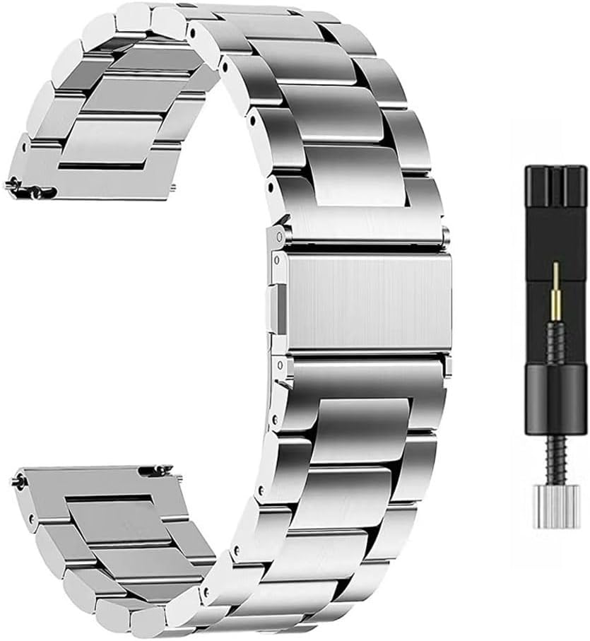AONES 22mm Watch Strap Luxury Stainless Steel Metal for Titan Celestor/Titan Crest/Titan Zeal/Titan Smart/Titan Talk S/Titan Traveller Smartwatch Band