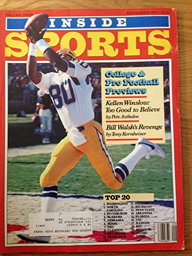 INSIDE SPORTS SEPT 1982 COLLEGE & PRO FOOTBALL PREVIEW NICE GRADE