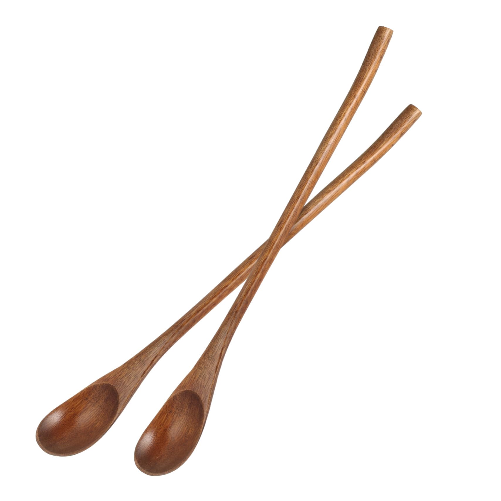 Cuillères en bois à long manche de style japonais en bois naturel pour mélanger le café
