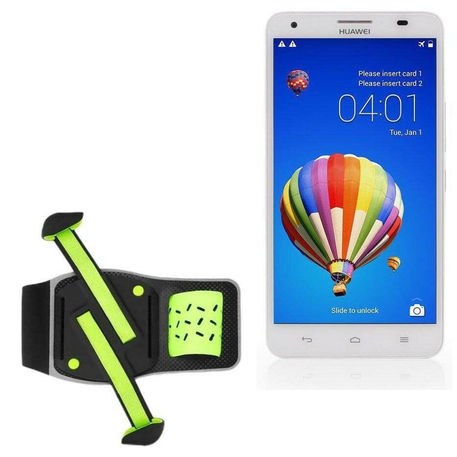 BoxWave Holster Compatible with Honor 3X G750 - FlexSport Armband, Adjustable Armband for Workout and Running - Stark Green