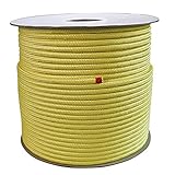 CYZW 100M Aramid Round Rope High Temperature Fireproof Wear Resistant Braided 1-20mm Diameter Select (10mm)