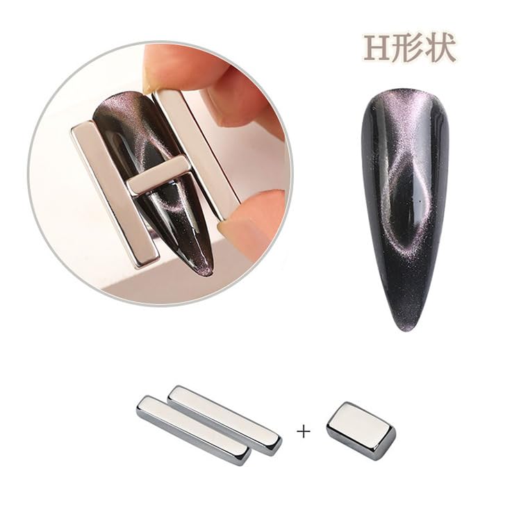 Miniatura 8 de JCAKES 5 imanes de ojo de gato, imán de ojo de gato para uñas, esmalte de gel magnético, imanes magnéticos de madera de ojo de gato, herramienta de