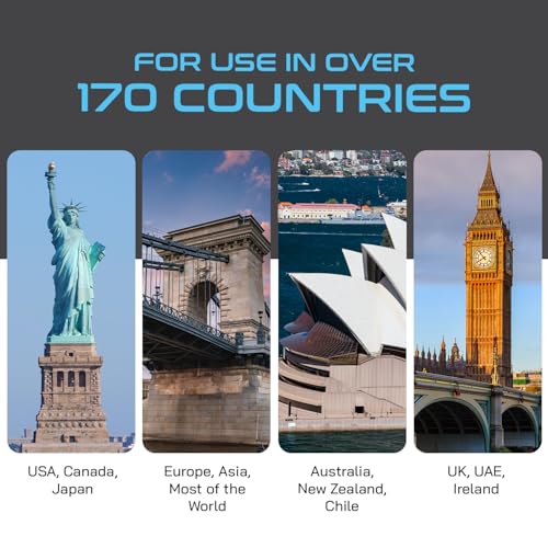 Image of Ceptics 3 in 1 Universal Charger Adapter - Universal Travel Adapter All in One with 2 USB-A Ports (2.4A), 100-250V Compatibility - Compact International Travel Adapter (White)