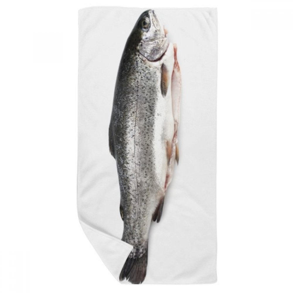 Serviette de bain douce multicolore motif poisson gris ocean dimensions 35x70cm drap de douche