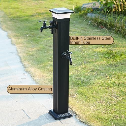 Outdoor Solar LED Water Column Light - Frost-Resistant Garden Faucet Spigot Hydrant, Ideal for Winter Safety, Outdoor Decoration & Landscaping Enhancement