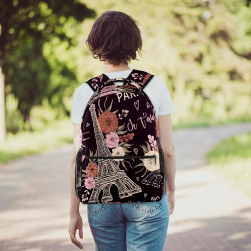 Sac à dos de voyage décontracté floral pour weekend et lycée