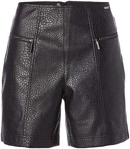 AX Armani Exchange womens High Waisted Pebble Eco Leather Dress Shorts, Black, 10 US