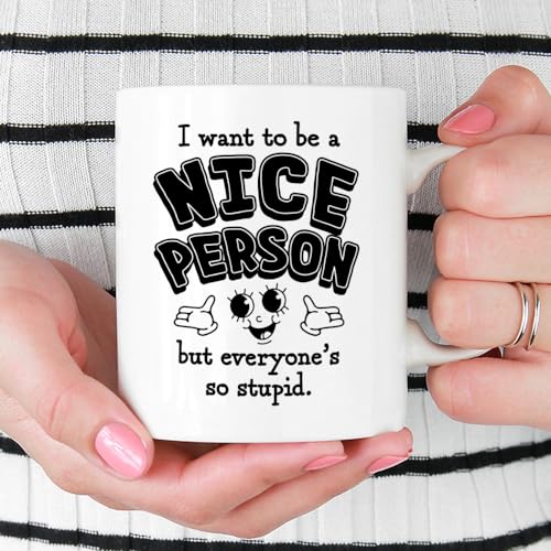 Taza de cerámica divertida Loftipop 11oz blanca miniatura 2