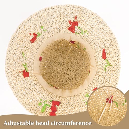 Sombrero tipo bucket de paja para mujer miniatura 6