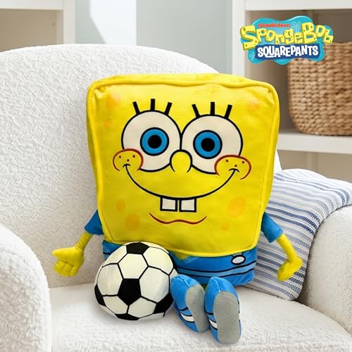 Image of Spongebob Squarepants Kids Bedding Super Soft Cozy Cuddle Pillow Buddy with Soccer Ball, 2026 World Tournament, (Officially Licensed Product) By Franco