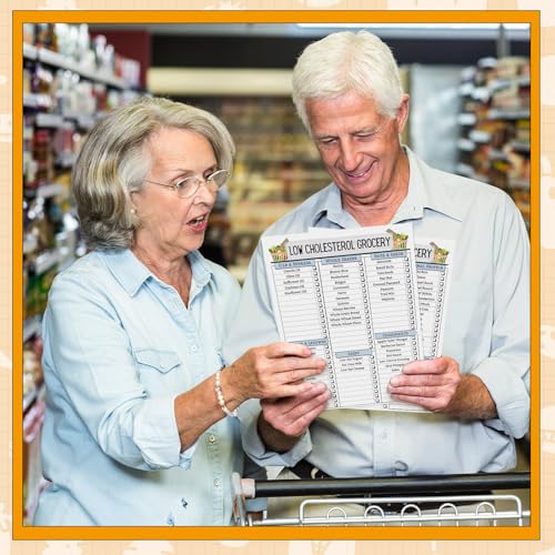 Image of Sinload 12 Pcs Cholesterol Lowering Food List Poster List Foods to Lower Cholesterol Grocery Guide High Fiber Diet Chart Kitchen Wall Decor
