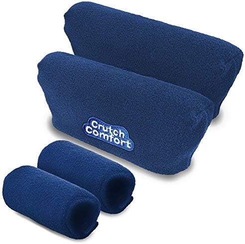 Crutch Comfort Deluxe Soft Fleece & Foam Muleta Juego de accesorios (azul)