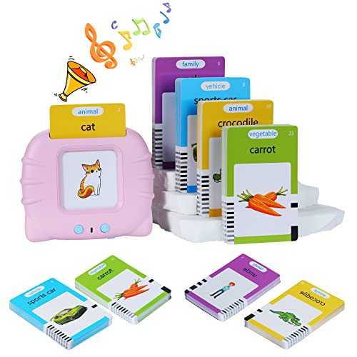 Talking Flash Cards Toddler Learning Toys for 2~6 Year Old Girls Boys,Speech Therapy Toys,Autism Sensory Toys, Preschool Educational Kids Toys, 224 Sight Words with Sound Effect Birthday Gifts.Pink