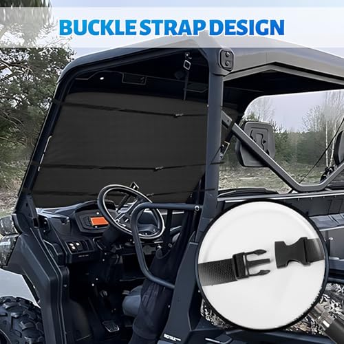 Image of 600D UTV Windshield Snow Cover Compatible with Polaris Ranger XP 1000 2017-2026 (Not RZR) & Can-Am Defender 2016-2026, Transport Windshield Protector for Ice and Snow