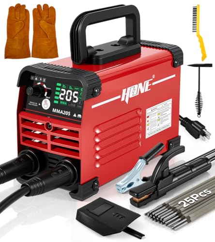 HONE Stick Welder 110v, Upgraded 205Amp Mini Welding Machine with Lift Tig Welding, IGBT Inverter Arc Welder Machine 110v with Hot Start Arc Force Anti-Stick VRD for 1/16'-1/8' Rod, Include 25 Rods.
