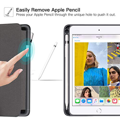 Image of GRIPP Tux Slim case pu Leather & Lightweight Protection with Smart flip Multi Angle Stand Transparent Back Cover for ipad pro (iPad Mini 5 & 4 - Black)