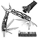Aodoor 24 en 1 plegables alicates multi de la herramienta, Multiherramienta de Acero Inoxidable Navaja Suiza Alicate Destornillador Herramienta Multifuncional para Montañismo (Negro)