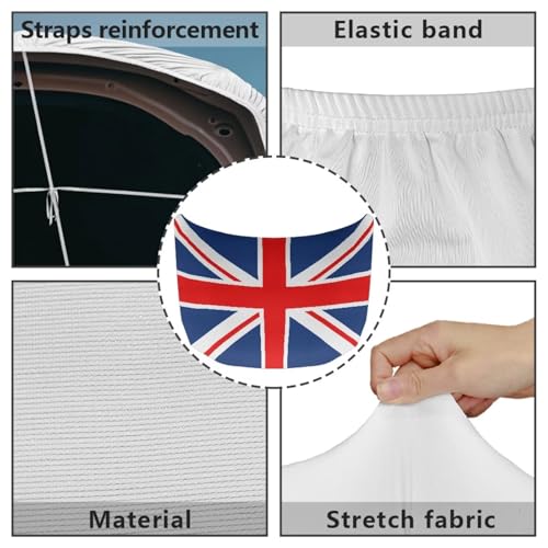 Image of British Flag Car Hood Cover Protector for Most Vehicles Sedans Trucks SUVs, Classical British Flag Stretchable Auto Accessories, British Union Jack Flag Car Bonnet Banner