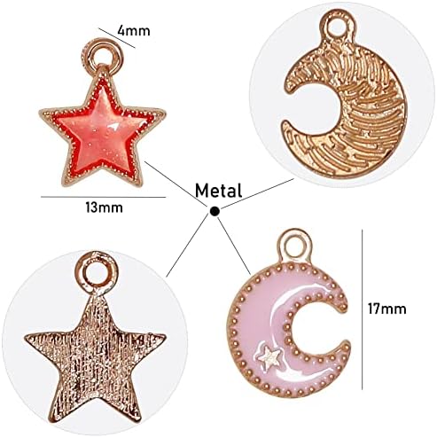 ALinmo Unisex 100Pcs Wholesale Bulk Lots Jewelry Making Charms Assorted Gold Plated Enamel Pendants for DIY Necklace Bracelet Earring Craft Supplies