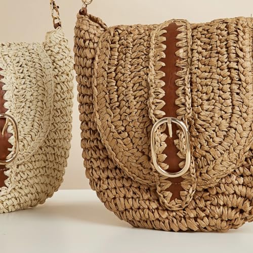 Women Straw Croosbody Shoulder Purses Handbags Summer Beach Bag Casual Woven Beach Bags Summer Hobo Chic Tote Purse4