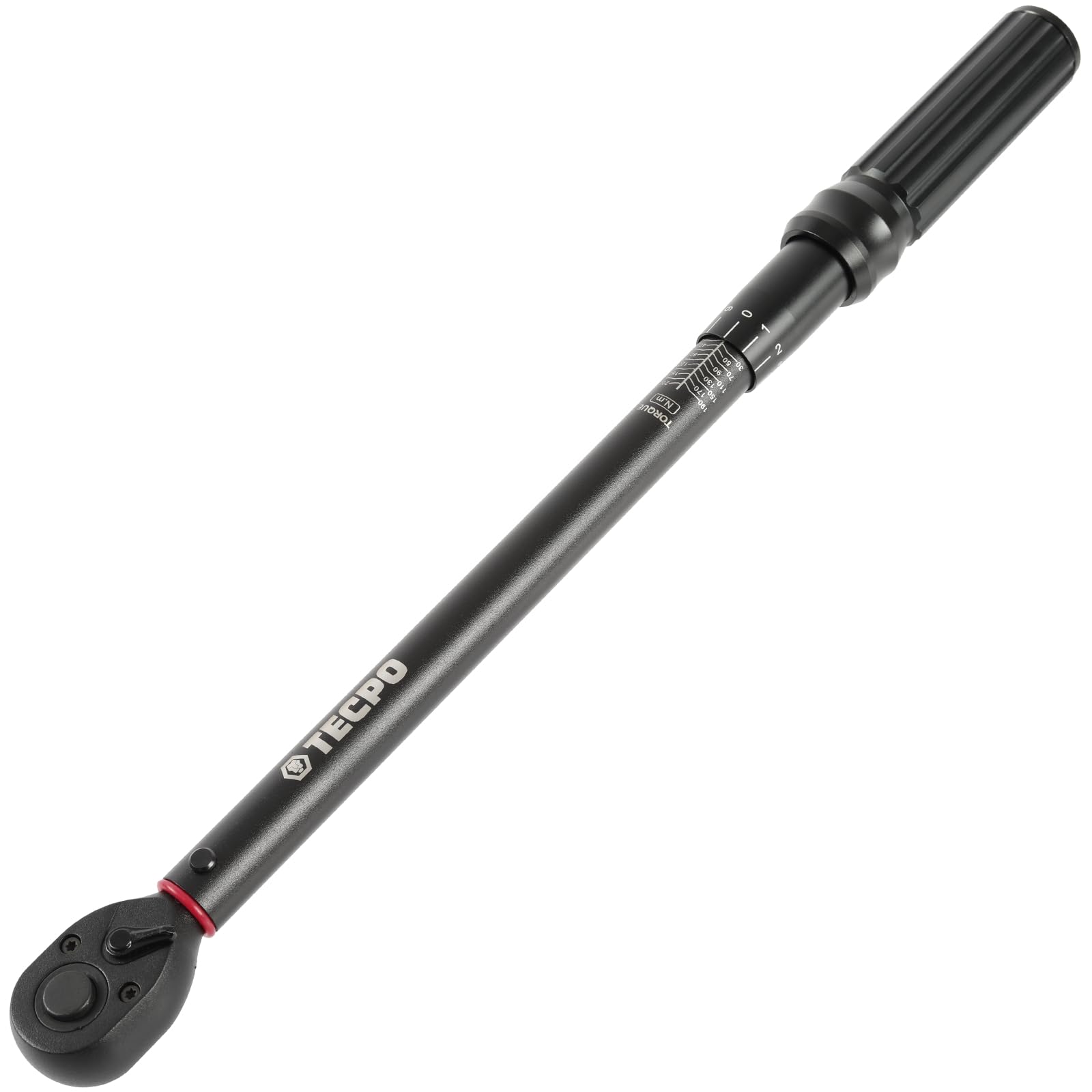 TECPO Llave dinamométrica 20-200 Nm + 1/2" Juego de llaves de vaso SW 17-19-21 mm
