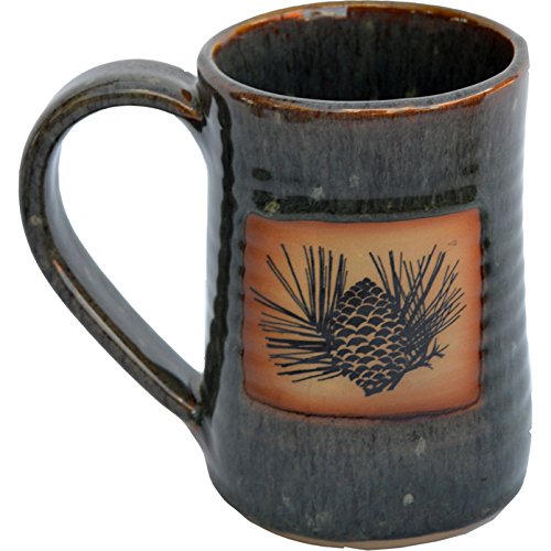 ALWAYS AZUL POTTERY Pinecone 17 Oz. Small Tankard in Seamist Glaze - Handmade Ceramic Beer Mugs - Stylish and Unique Handcrafted Artistic Stoneware- Polished Clay Cups, Great For Beer, Coffee & More