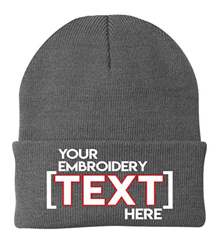 Custom Embroidered Beanies - Add Your Text or Name - Personalized Winter Knit Cap Hats