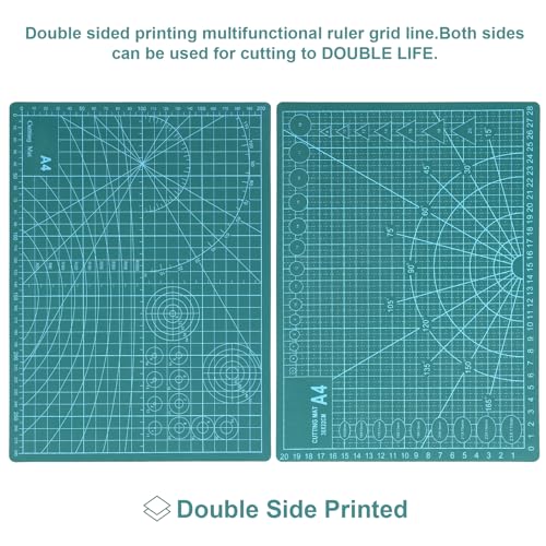 CRESZZLE Cutting Mat,Selbstheilende Schneidematte, Schneidematte Groß, Doppelseitig, 5 lagig, für Näharbeiten, Handwerk, Hobby - 2 Stück 22 x 30 cm (A4)