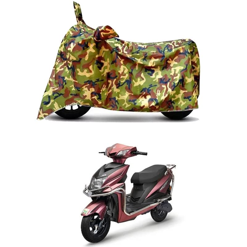 Image of Waterproof 100% PVC Coated Bike Scooty Two Wheeler Body Cover Compatible for Tunwal TEM G33 STD /UV-Rays /Heat Protection /Birds Dropping /Scratchproof /Dust Proof /All Varient[6X6 Jungle Print]