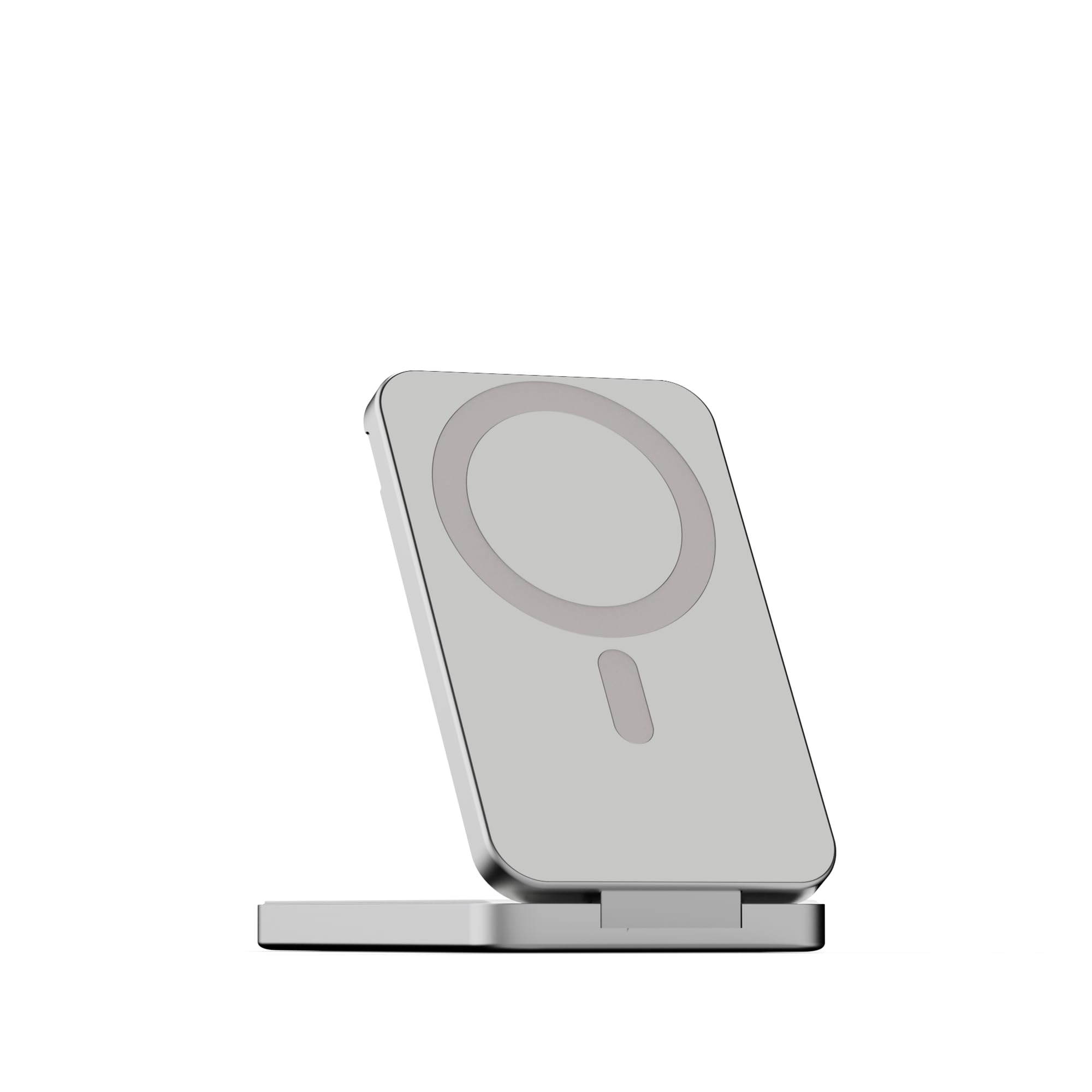 LINQ by Xtorm 3 w 1, magnetyczny bezprzewodowy bank i stojak 8000 mAh 20 W USB-C PD + wielokrotne ładowanie bezprzewodowe z recyklingu aluminium premium składany stojak do iPhone Watch AirPods srebrny