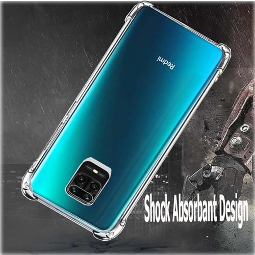Image of BOXXO Flexible Back Cover for Mi Redmi Note 9 Pro Max | Back Cover Transparent Clear Shockproof Case Four Corner Protection | Slim Protective Mobile Phone Cover for Mi Redmi Note 9 Pro Max