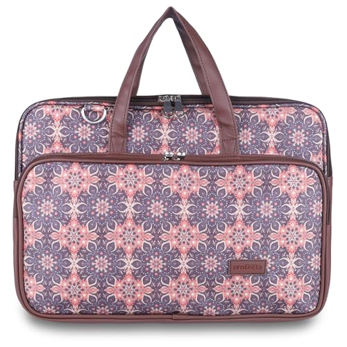 Image of Protecta Stride Floral Printed Laptop Messenger Bag for Men and Women for Office 16 inch Use Macbook Office Briefcase Bag Print Padded Sleeve Straps Durable Design Lightweight 18L Vintage Print
