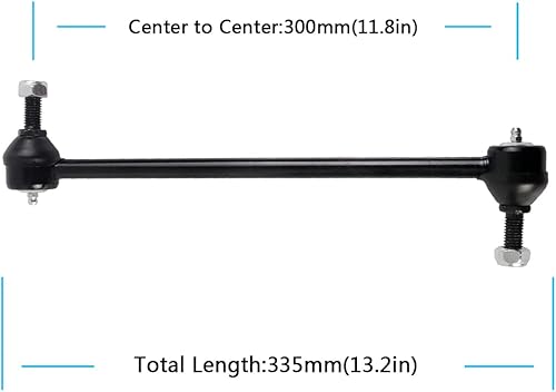 Miniatura 9 de 2 unidades K750658 (perno de centro a centro de 10.63 pulgadas) barra estabilizadora delantera compatible con Hyu-ndai 2017-2012 Azera, 2012-2014