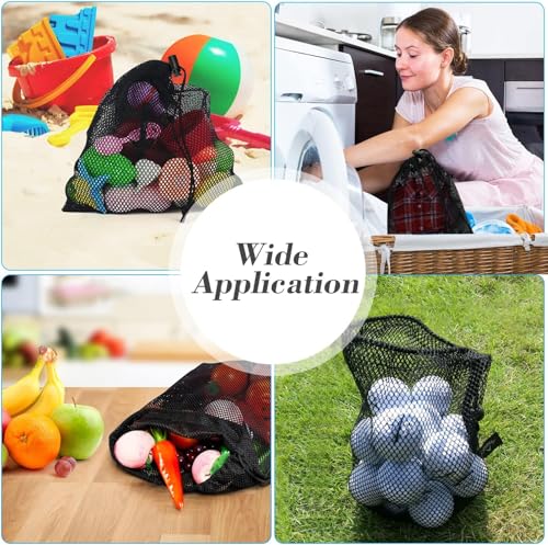 Dolaso 2er Set Mesh Strandtasche Netzbeutel mit Kordelzug, leichte Netztasche 40x45cm, ideal für Strand, Sport, Gym, Einkaufen und Outdoor-Aktivitäten