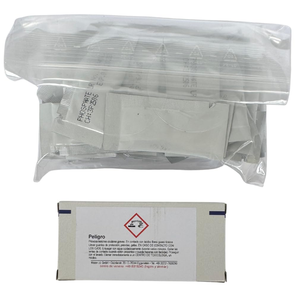 Reagenti Fosfati LR N. 1 & N. 2 per PoolLab 2.0 - Reagenti per la misurazione del fosfato (Low Range 0,00-4,00 mg/l (ppm)) - Durata: 2 anni - 100 test (50 tamponi in polvere + 50 compresse)