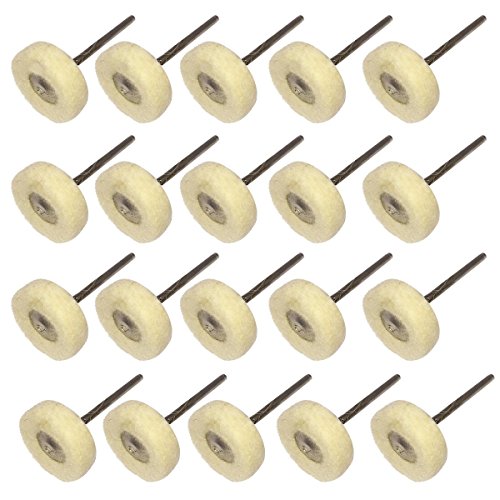 cnmade montado fieltro de lana Pulido Buff Buffer polaco Rueda con mandril para Dremel herramientas rotatorias 2,35 mm vástago Pack de 20 Cover