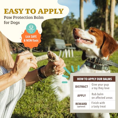 Image of Natural Dog Company PawTection Dog Paw Balm, 4 Pack, Protects Paws from Hot Surfaces, Sand, Salt, & Snow, Organic, All Natural Ingredients (0.15 oz Travel Stick) X 4