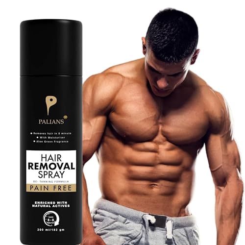 Palians Advanced Hair Removal Spray for Men - Quick & Painless Body Hair Removal, Dermatologically Tested, 200ml