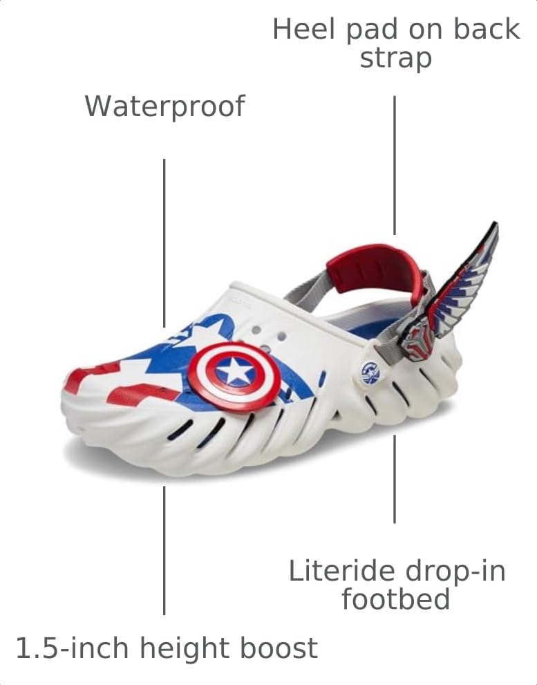 Image of Crocs Unisex-Adult Marvel Captain America Echo Clog