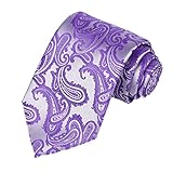 KissTies Mens Lilac Purple Paisley Tie Lavender Holiday Necktie + Gift Box