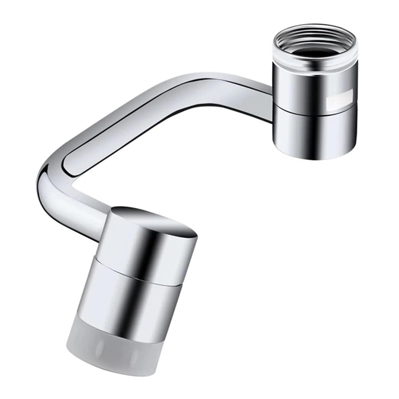 1080 Degree Rotating Faucet Extender Metal U Shaped Robotic arm Universal Dual Model Splash-Proof Filter Home Bathroom(Single Mode)
