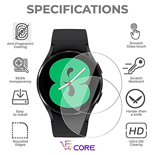 Image of Tempered Glass Screen Protector for Samsung Galaxy Watch 7 / Watch 6 / Watch 5 / Watch 4 (44mm) (1.4 inch inch) (Pack of 2)