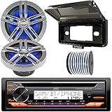 JVC KD-T92MBS Single DIN Marine Motorsports Bluetooth AM/FM USB AUX CD Player Stereo Receiver, 6.5