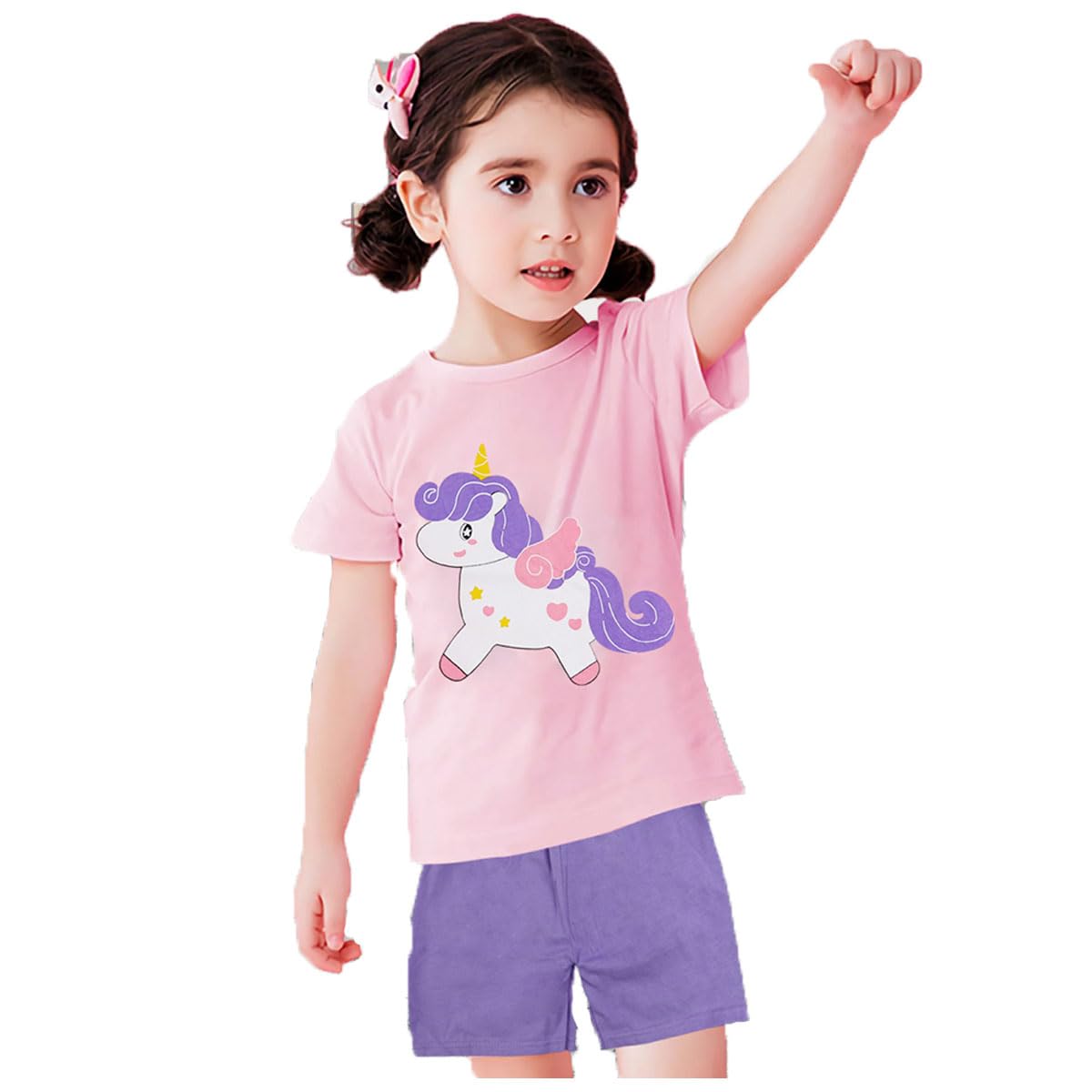 ZIBUYU® Pajama for Girls, Cute Cartoon Unicorn Cotton Night Dress  
