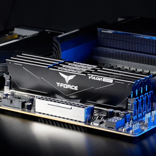 Image of TEAMGROUP T-Force Vulcan DDR5 64GB (2x32GB) 6000MHz (PC5-48000) CL38 Intel XMP 3.0 & AMD Expo Compatible Desktop Memory Module Ram Black FLBD564G6000HC38JDC01