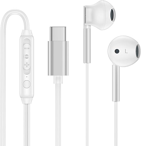 Miniatura 8 de Auriculares con cable USB C para Samsung Galaxy S25 Ultra/S24 FE/S23/S22/S21/S20/A16/A56/A36, auriculares con cable para iPhone 16e/16/16 Pro/16Pro