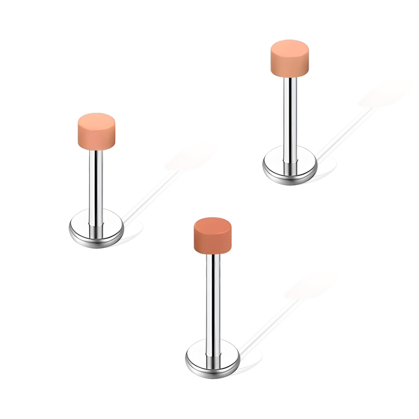 jagosen 16G G23 Titanium Piercing Retainers Internally Threaded Labret Lip Studs Helix Cartilage Septum Nose, Lip Labret Rings Stud Piercing Retainer Jewelry for Women Men