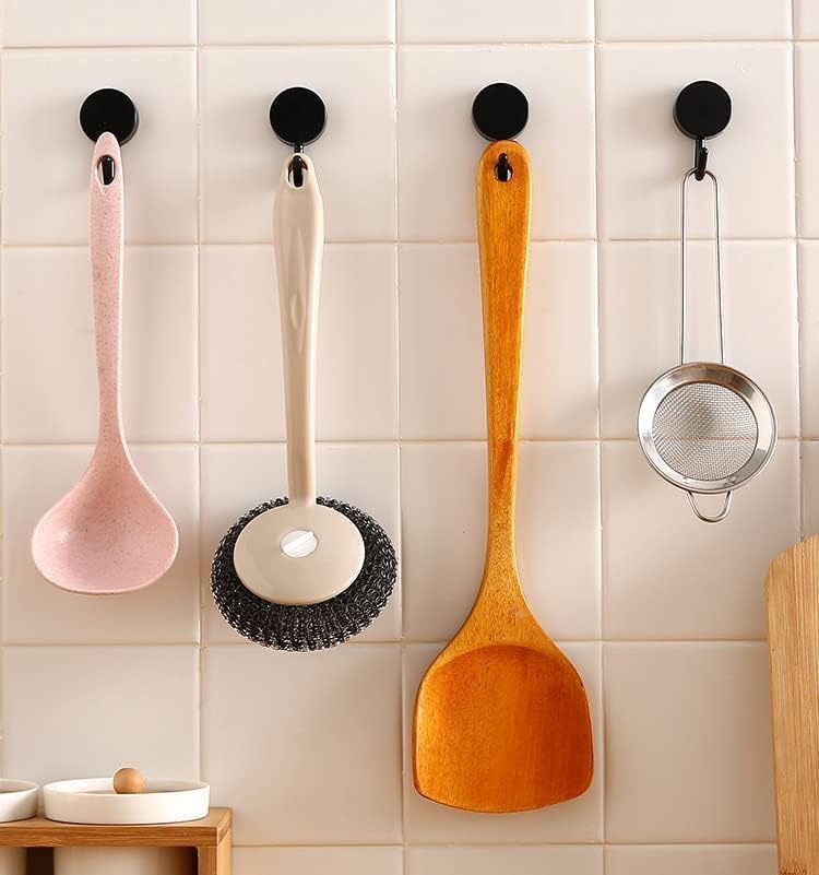 Image of 10 Pack Self Adhesive Wall Hooks Waterproof Sticky Round Hooks for Wall Without Drilling Heavy Duty Adhesive Hooks for Keys Kitchen Bathroom Kids Room Home Decoration