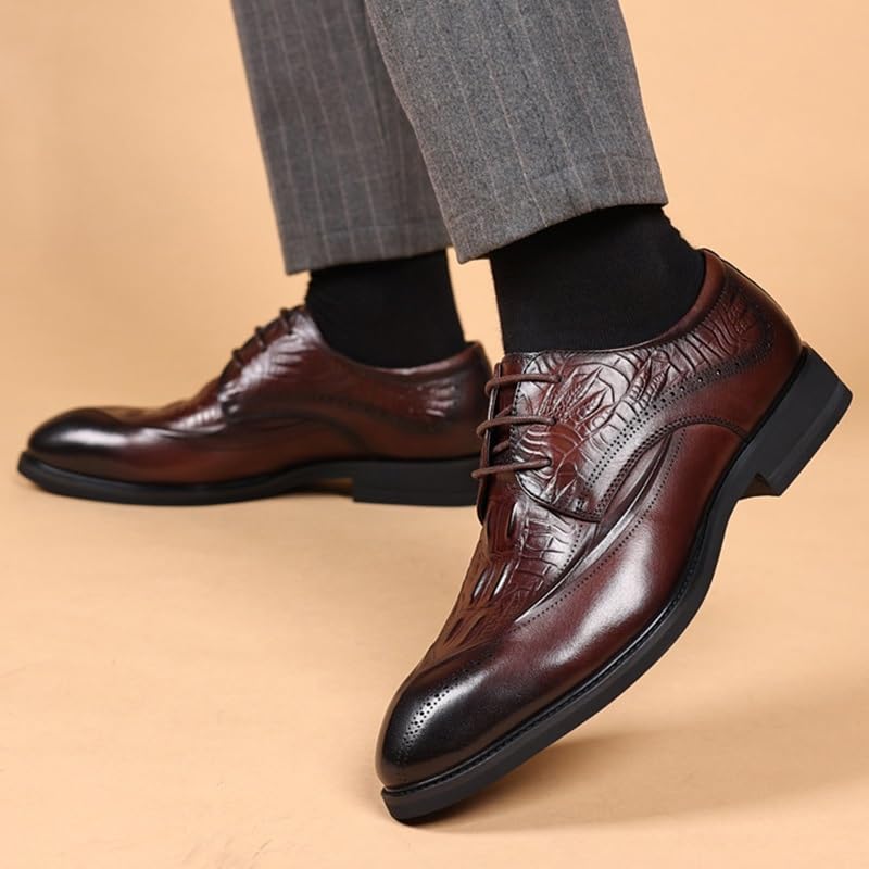 Slip On Dress Shoes for Men Lace Up Comfort Business Casual Oxford Shoes Round Toe Slip-on Fashion Low Top Oxfords Shoes2
