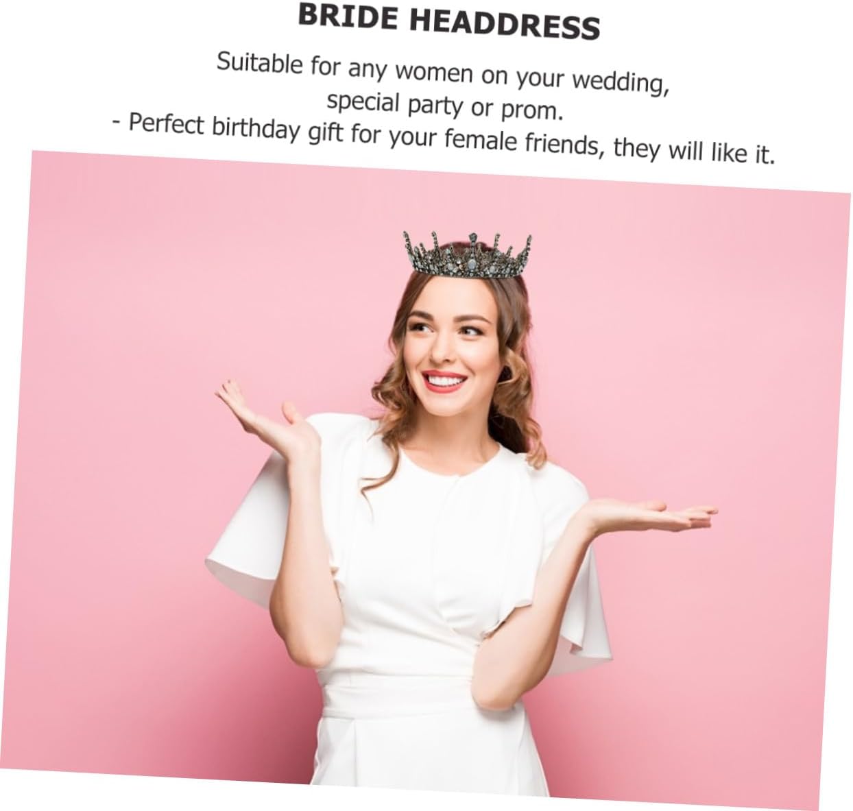 Baroque Bride Crown Wedding Hair Accessory Bridal Circlet Hair Decor Women’s Headwear for Brides Vintage Style